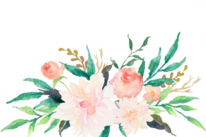 粉红色花朵手绘彩色水彩花朵矢量