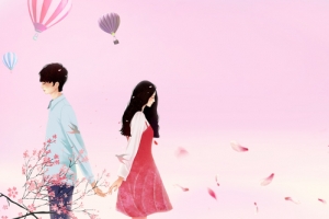 情人节浪漫清新手绘粉色banner