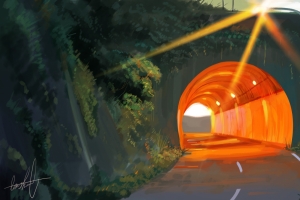 影子景色“隧道”4k动漫壁纸