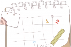 卡通可爱手绘日历