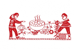 元宵节剪纸人物