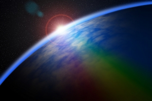 彩虹 空间 星星 行星 日出 4K风景壁纸