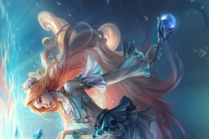 LOL英雄联盟星籁歌姬 海之歌 萨勒芬妮4k高清手机壁纸2160x3840