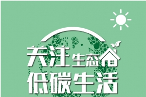 绿色简约扁平化关注生态公益海报