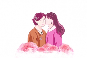 母亲节母女插图元素