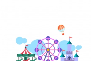 夏令营游乐园手绘矢量图