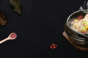秋季滋补煲鸡汤简约黑色背景