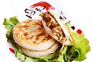 陕西特色名吃酱香肉白吉馍