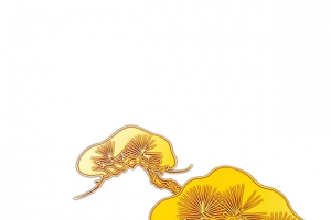金色灵芝仙鹤