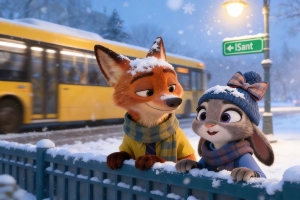 冬季公交车朱迪尼克4K高清剧照电脑壁纸3840x2160免费下载