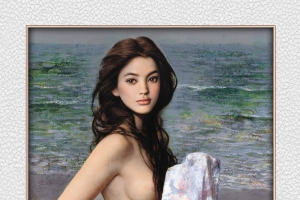 女人美女油画挂画背景素材