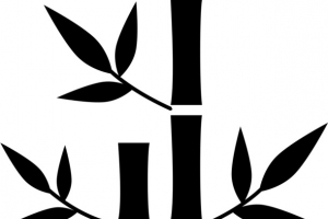 黑色卡通竹子植物矢量图1