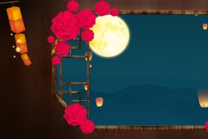 窗户灯笼中秋节淘宝天猫电商促销banner
