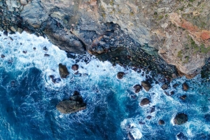 海 海岸 鸟瞰图 岩石 水 4k壁纸 3840x2160