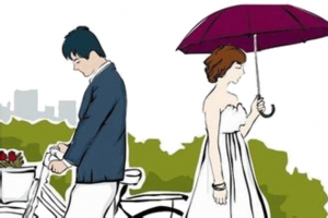 卡通情侣高清PNG透明漂浮花瓣设计素材免费下载