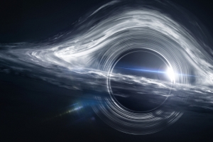 黑洞 太空 光 简单黑色背景 4K壁纸