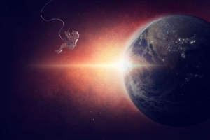 宇航员 行星 宇航服 飞行 photoshop 4k壁纸 3840x2160