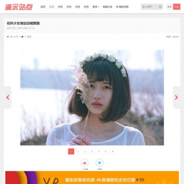 写真图片收费浏览，权限扣点下载，HTML5自适应响应式手机帝国CMS整站源码模板