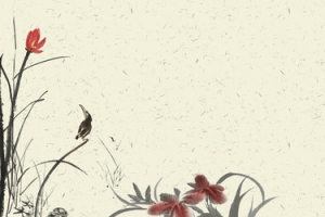 水墨中国风花卉动物banner