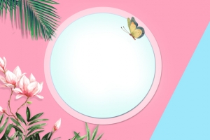电商夏季促销仲夏物语夏日巨献粉色海报