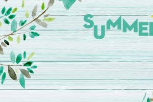 夏日新品清新手绘 蓝色banner