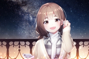 女孩子 夜空 銀河 4k动漫壁纸3840x2160