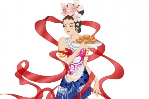 红色丝带嫦娥中秋
