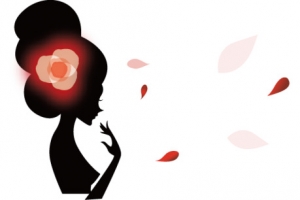 妇女节美甲美女花瓣背景banner