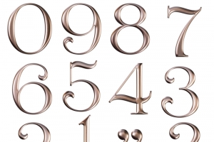 金属质感数字