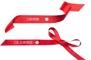红色立即预定抢购丝带
