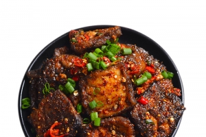 油炸经典豆腐干特写