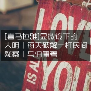 《显微镜下的大明》- 喜马拉雅独播 | 马伯庸力作，日解一桩民间谜案