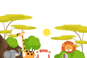 可爱动物园入口手绘卡通矢量高清PNG透明图片设计素材免费下载