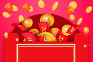 红色卡通红包金融理财活动