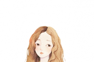 手绘清新女孩