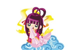 嫦娥娃娃踩着祥云
