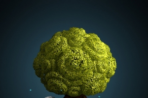 创意元素树木草地扁平风格小绵羊