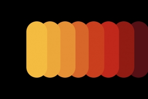 极简主义 黄色 橙色 红色 简单黑色背景5K壁纸5120x2880