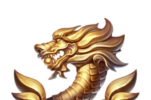 创意金色质感龙头图标
