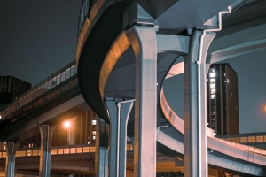 桥梁 道路 转弯 建筑 灯光 4k壁纸 3840x2160