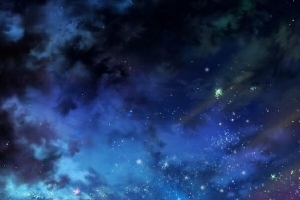 蓝色星空高清合成效果星云