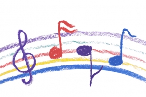 蜡笔画的音乐符号