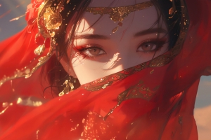 古风红色新娘异域美女 2880x1800高清电脑壁纸免费下载