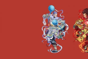 敖丙哪吒红色背景高清3440x1440带鱼屏壁纸