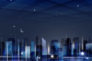 夜晚灯光炫彩建筑海报背景素材