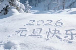 冬季厚厚的雪 2026元旦快乐 4k风景壁纸
