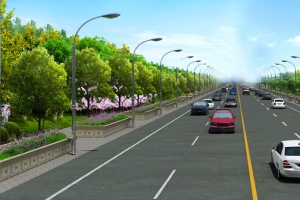 城市公路车来车往