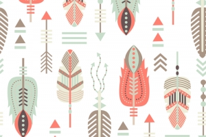 羽毛手绘几何民族风抽象高清PNG透明装饰元素花纹素材免费下载