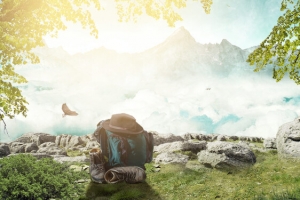 清新户外运动用品促销banner