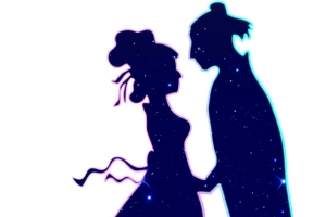 黑色星空古风情侣
